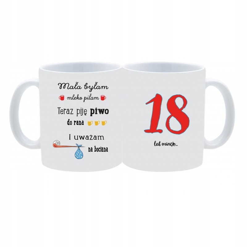 KUBEK KUBKI NA 18 URODZINY PREZENT W157 KUBEK KUBKI NA 18 URODZINY PREZENT W157