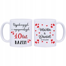 2x KUBEK NA ROCZNICA ŚLUBU DOWOLNA PREZENT W469