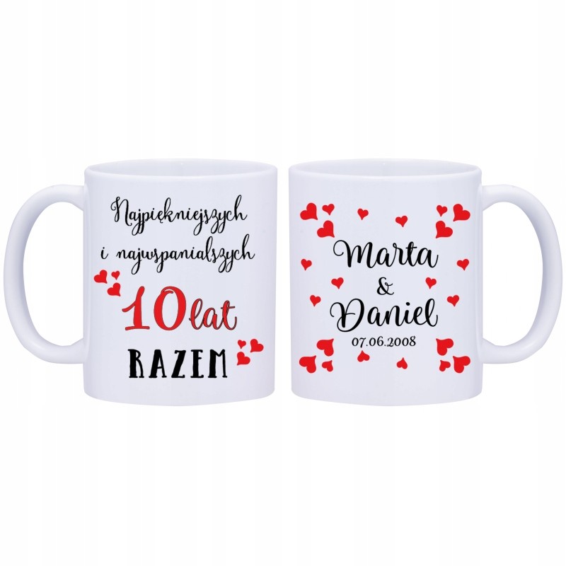 2x KUBEK NA ROCZNICA ŚLUBU DOWOLNA PREZENT W469