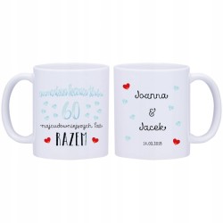 2x KUBEK 60 DIAMENTOWA ROCZNICA ŚLUBU PREZENT W333