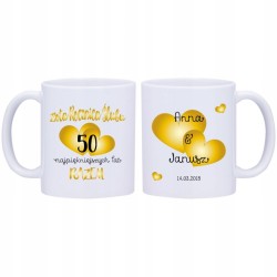 2x KUBEK 50 ZŁOTA ROCZNICA ŚLUBU PREZENT W331