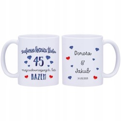 2x KUBEK 45 SZAFIROWA ROCZNICA ŚLUBU PREZENT W330