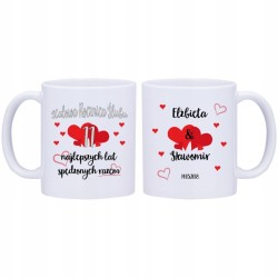 2x KUBEK 11 STALOWA ROCZNICA ŚLUBU PREZENT W324