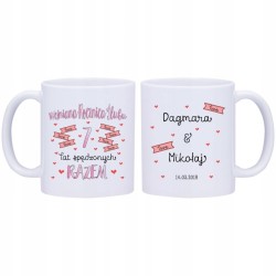 2x KUBEK 7 WEŁNIANA ROCZNICA ŚLUBU PREZENT W321