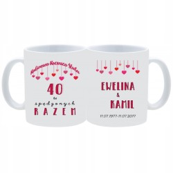 2x KUBEK 40 RUBINOWA ROCZNICA ŚLUBU PREZENT W188