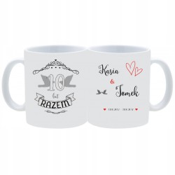 2x KUBEK 10 CYNOWA ROCZNICA ŚLUBU PREZENT W184