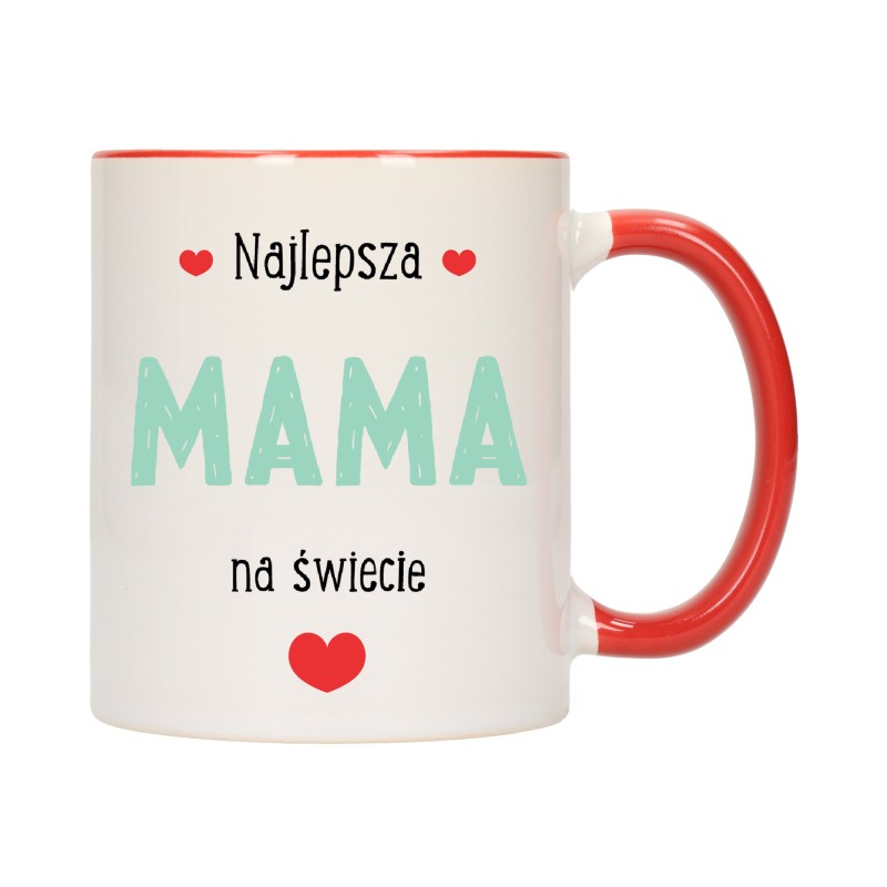 KUBEK KOLOROWY CZERWONY KUBKI DLA MAMY DZIEŃ MATKI PREZENT W211