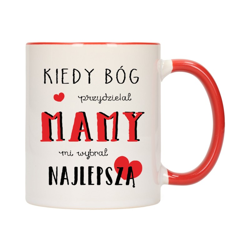 KUBEK KOLOROWY CZERWONY KUBKI DLA MAMY DZIEŃ MATKI PREZENT W212