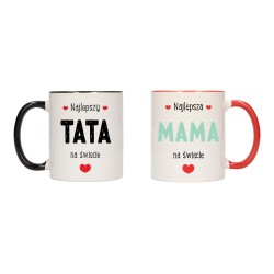 2x KUBEK KUBKI DLA MAMY TATY DZIEŃ MATKI OJCA ZESTAW PREZENTOWY W690