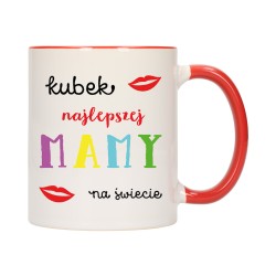 KUBEK KOLOROWY CZERWONY KUBKI DLA MAMY DZIEŃ MATKI PREZENT W215