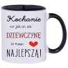 KUBEK CZARNY ŚRODEK I UCHO KUBKI DLA CHŁOPAKA FACETA PREZENT W155