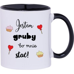 KUBEK CZARNY ŚRODEK I UCHO KUBKI DLA CHŁOPAKA FACETA MĘŻA PREZENT W268