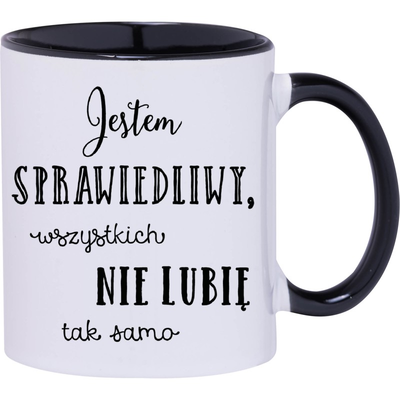 KUBEK CZARNY ŚRODEK I UCHO KUBKI DLA CHŁOPAKA FACETA MĘŻA PREZENT W270