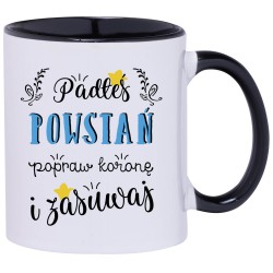 KUBEK CZARNY ŚRODEK I UCHO KUBKI DLA CHŁOPAKA FACETA MĘŻA PREZENT W406