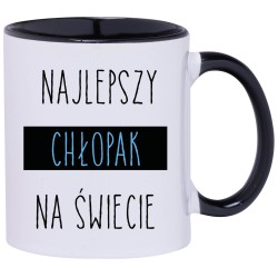 KUBEK CZARNY ŚRODEK I UCHO KUBKI DLA CHŁOPAKA FACETA MĘŻA PREZENT W587