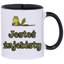 KUBEK CZARNY ŚRODEK I UCHO KUBKI DLA CHŁOPAKA FACETA MĘŻA PREZENT W652