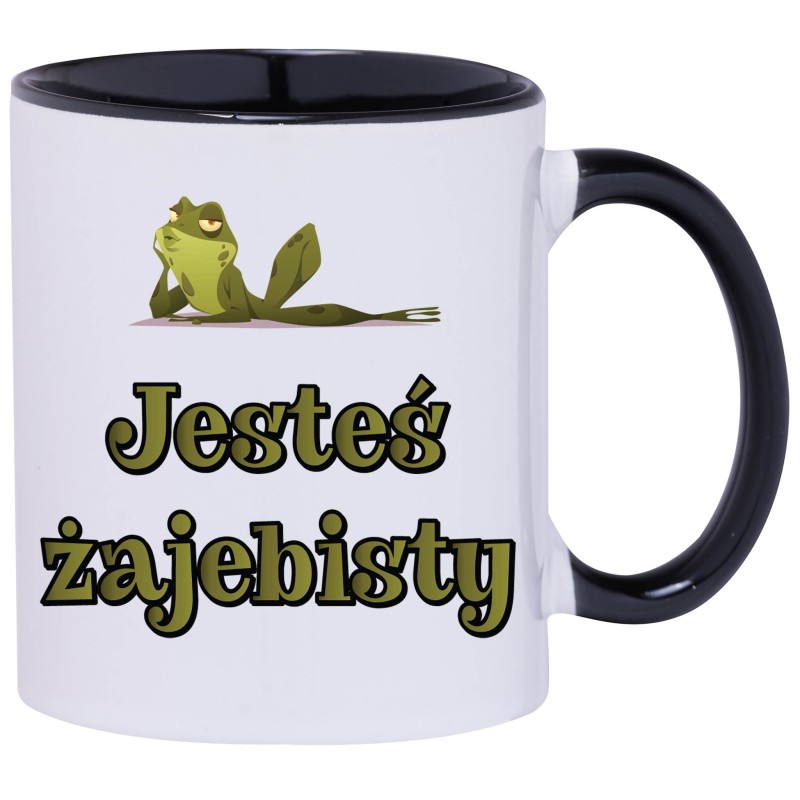 KUBEK CZARNY ŚRODEK I UCHO KUBKI DLA CHŁOPAKA FACETA MĘŻA PREZENT W652