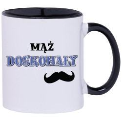 KUBEK CZARNY ŚRODEK I UCHO KUBKI DLA CHŁOPAKA FACETA MĘŻA PREZENT W677