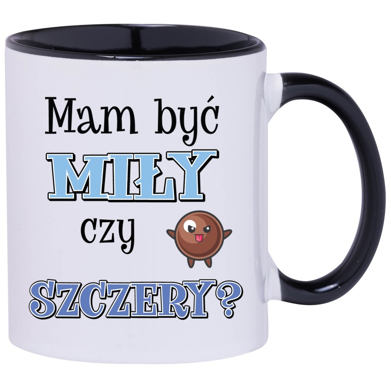 KUBEK CZARNY ŚRODEK I UCHO KUBKI DLA CHŁOPAKA FACETA MĘŻA PREZENT W678