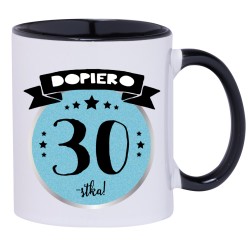 KUBEK KUBKI CZARNE UCHO CZARNY ŚRODEK NA 30 URODZINY PREZENT W164