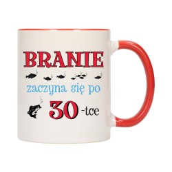 KUBEK KUBKI CZERWONY ŚRODEK UCHO NA 30 URODZINY PREZENT W603