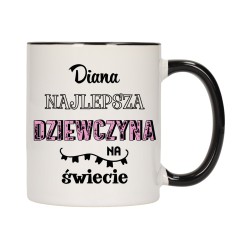 KUBEK KUBKI CZARNY ŚRODEK I UCHO DLA DZIEWCZYNY KOBIETY ŻONY PREZENT W590