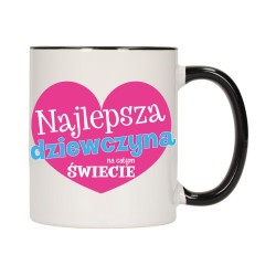 KUBEK KUBKI CZARNY ŚRODEK I UCHO DLA DZIEWCZYNY KOBIETY PREZENT W592