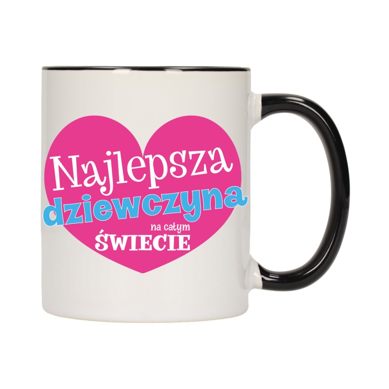 KUBEK KUBKI CZARNY ŚRODEK I UCHO DLA DZIEWCZYNY KOBIETY PREZENT W592