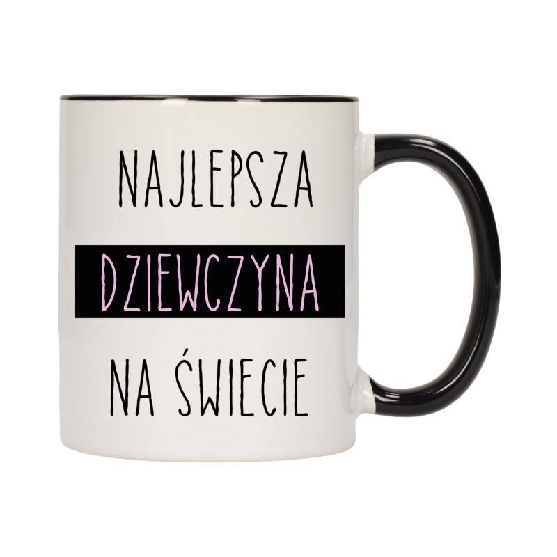 KUBEK KUBKI CZARNY ŚRODEK I UCHO DLA DZIEWCZYNY KOBIETY PREZENT W588