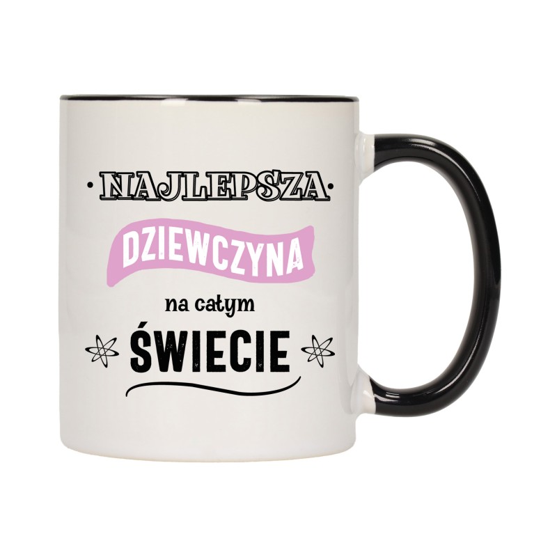 KUBEK KUBKI CZARNY ŚRODEK I UCHO DLA DZIEWCZYNY KOBIETY PREZENT W586