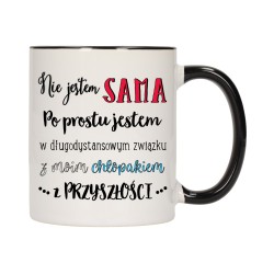 KUBEK KUBKI CZARNY ŚRODEK UCHO DLA DZIEWCZYNY KOBIETY ŚMIESZNE NAPISY W474