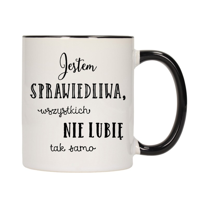 KUBEK KUBKI CZARNY ŚRODEK UCHO DLA DZIEWCZYNY KOBIETY ŻONY PREZENT W269