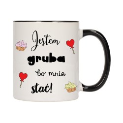 KUBEK KUBKI CZARNY ŚRODEK UCHO DLA DZIEWCZYNY KOBIETY ŻONY PREZENT W267