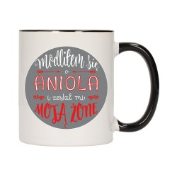 KUBEK KUBKI CZARNY ŚRODEK UCHO DLA DZIEWCZYNY KOBIETY ŻONY PREZENT W452