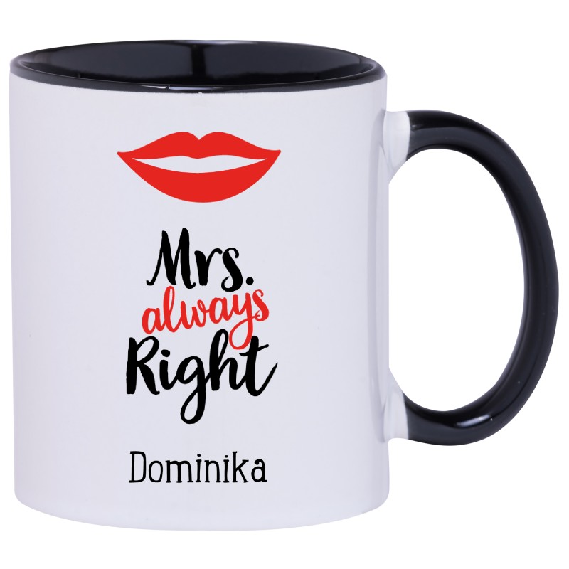 KUBEK KUBKI CZARNY ŚRODEK UCHO DLA DZIEWCZYNY KOBIETY ŻONY PREZENT W220