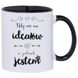 KUBEK KUBKI CZARNY ŚRODEK I UCHO DLA DZIEWCZYNY KOBIETY ŻONY PREZENT W142