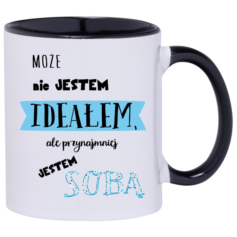 KUBEK KUBKI CZARNY ŚRODEK I UCHO DLA DZIEWCZYNY KOBIETY PREZENT W141