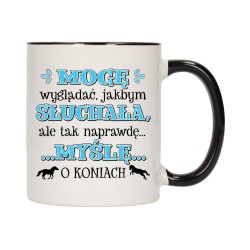 KUBEK KUBKI CZARNY ŚRODEK UCHO DLA DZIEWCZYNY KOBIETY ŚMIESZNE NAPISY W655