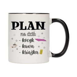 KUBEK KUBKI CZARNY ŚRODEK UCHO DLA DZIEWCZYNY KOBIETY ŚMIESZNE NAPISY W621