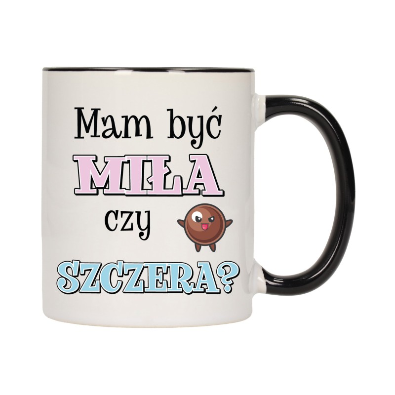 kubek kubki czarny środek ucho dla dziewczyny kobiety śmieszne napisy w663