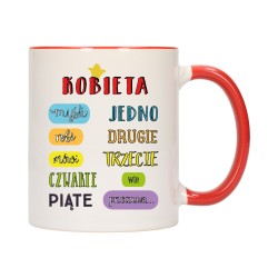 KUBEK KUBKI CZERWONY ŚRODEK UCHO DLA DZIEWCZYNY KOBIETY ŻONY ŚMIESZNY W486