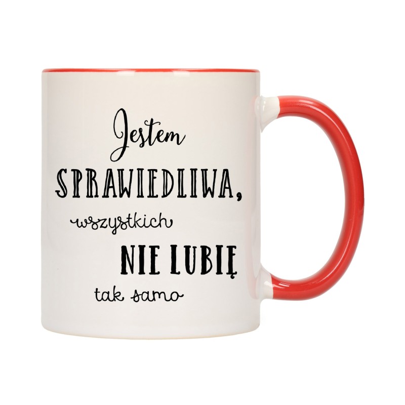 KUBEK KUBKI CZERWONY ŚRODEK UCHO DLA DZIEWCZYNY KOBIETY ŻONY PREZENT W269