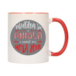 KUBEK KUBKI CZERWONY ŚRODEK UCHO DLA DZIEWCZYNY KOBIETY ŻONY PREZENT W452