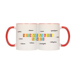 KUBEK KUBKI CZERWONY ŚRODEK I UCHO DLA DZIEWCZYNY KOBIETY ŻONY PREZENT W150