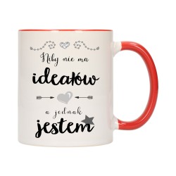 KUBEK KUBKI CZERWONY ŚRODEK I UCHO DLA DZIEWCZYNY KOBIETY ŻONY PREZENT W142