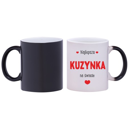 kubek magiczny najlepsza kuzynka na świecie dla rodziny prezent gratis w424