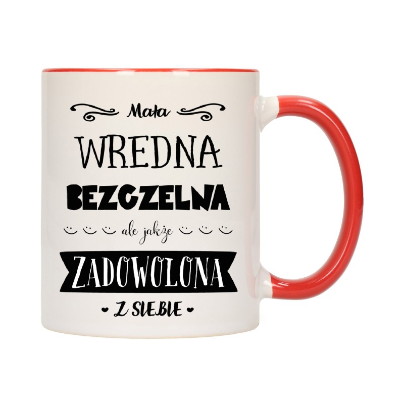 KUBEK KUBKI CZERWONY ŚRODEK I UCHO DLA DZIEWCZYNY KOBIETY ŻONY PREZENT W139