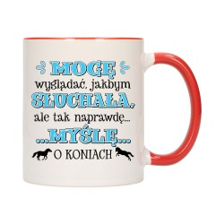 KUBEK KUBKI CZERWONY ŚRODEK UCHO DLA DZIEWCZYNY KOBIETY ŚMIESZNY NAPIS W655