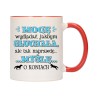 KUBEK KUBKI CZERWONY ŚRODEK UCHO DLA DZIEWCZYNY KOBIETY ŚMIESZNY NAPIS W655