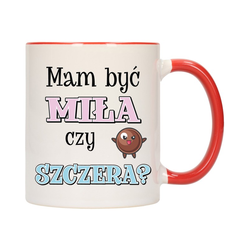kubek kubki czerwony środek ucho dla dziewczyny kobiety śmieszny napis w663
